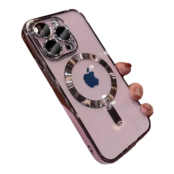 Transparente Silikonhülle für iPhone 16, magnetische Hülle mit kabelloser Aufladung für iPhone 16, bunte Silikonhülle für iPhone 16 rosa