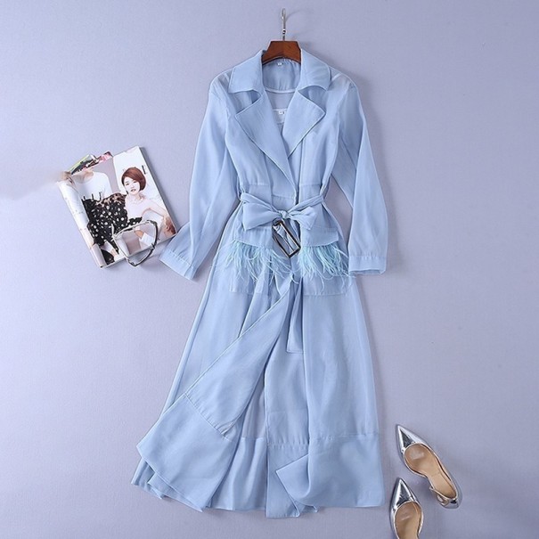 Transparentes Hemdkleid blau M