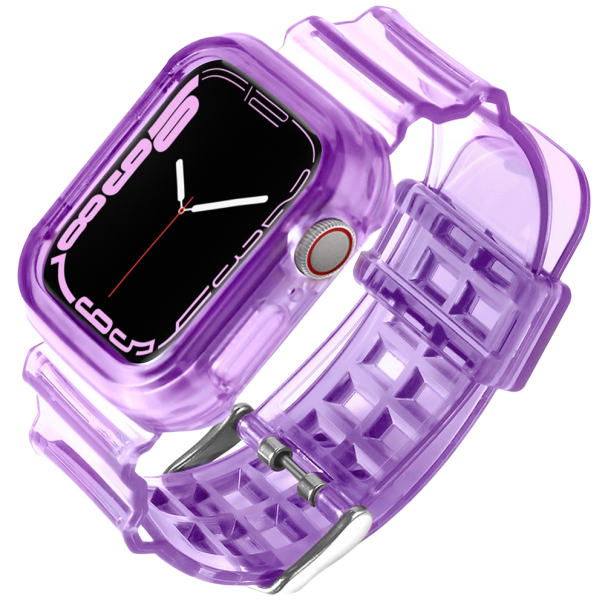 Transparentes Silikonarmband für Apple Watch 38 / 40 / 41 mm lila