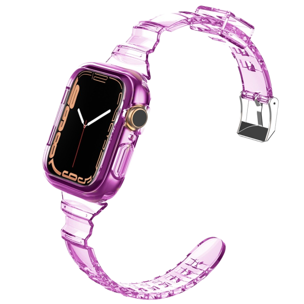 Transparentes Silikonarmband für Apple Watch 42 / 44 / 44 mm T890 lila