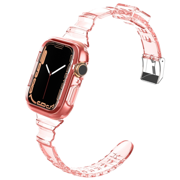 Transparentes Silikonarmband für Apple Watch 42 / 44 / 44 mm T890 rosa