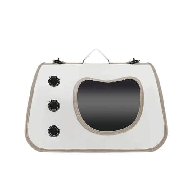 Transporttasche für Katzen über der Schulter 40 x 26 x 22 cm Atmungsaktive Tasche für Haustiere Für Katzen bis 7 kg Tragbare Tasche mit Schultergurt weiß