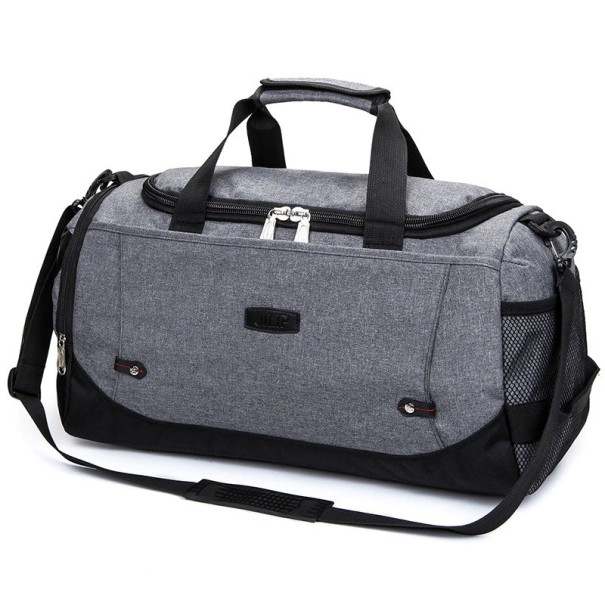 Travel Bag with Shoulder Strap For Weekend Trips Mesh Side Pocket and Internal Pockets Nylon and Polyester Dimensions 51 x 20 x 28 cm grey