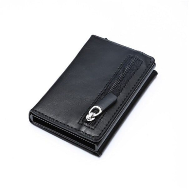 Travel Case for Cards and Documents Made of PU Leather with Zip Pocket Sturdy Inner Compartment Opens Like a Book Size 6.8 x 10 x 1.8 cm 4