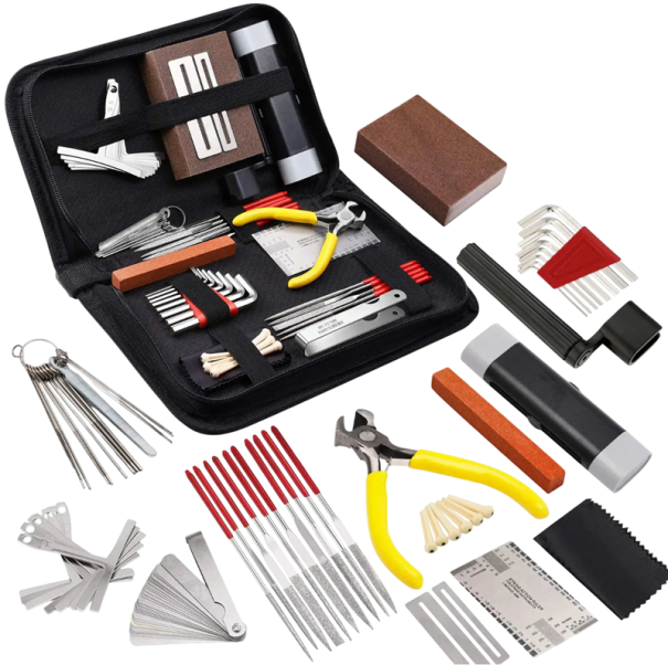 Travel Set of 45 Guitar Repair Tools in a Carry Bag Professional Maintenance Kit for Acoustic and Electric Guitars 1