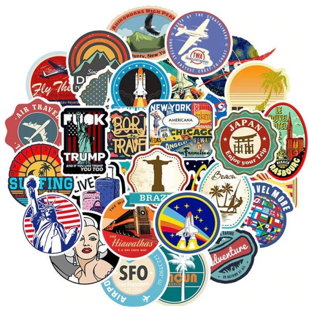 Travel Stickers 50 pcs E265 1
