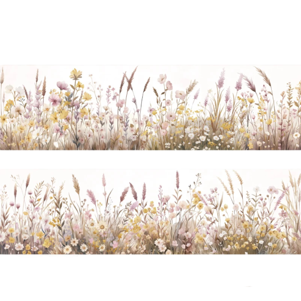 Trávníková páska s lučním květinovým motivem 5 cm x 2 m PET pastelová pro dekoraci rostlin květináčů scrapbook tvoření 1