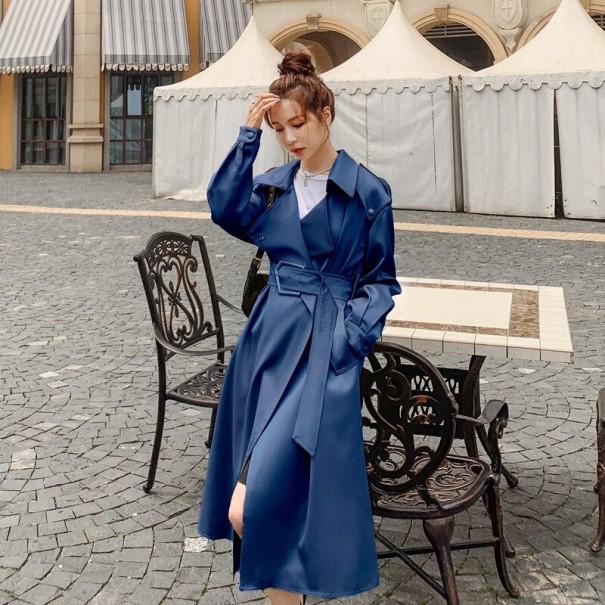 Trench pour femmes P2276 bleu L