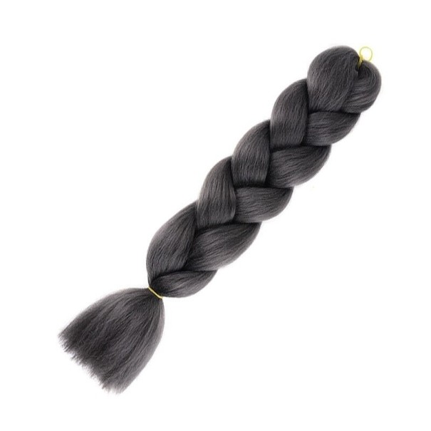 Trenzas Kanekalon color liso 60 cm gris oscuro