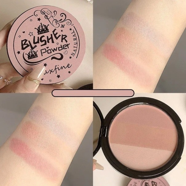 Tri-Shade Arcpirosító Palette Tri-Shade Contour Powder Palette Pink Shimmer Arcpirosító Bronze Face Contour Highlighter Shimmer arcpúder Blush