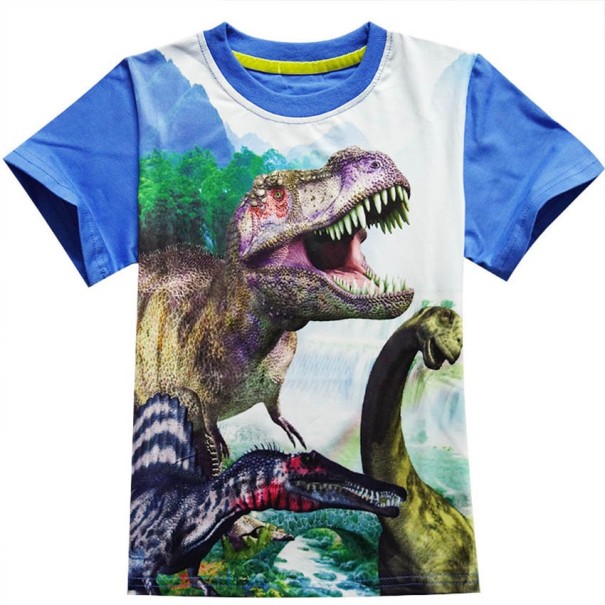 Tricou 3D pentru băiat cu imprimeu dinozaur J1939 albastru 4