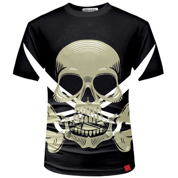 Tricou 3D pentru bărbați - Craniu cu săbii L