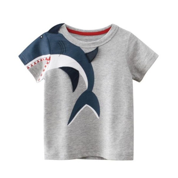 Tricou băiat cu imprimeu animal gri 3