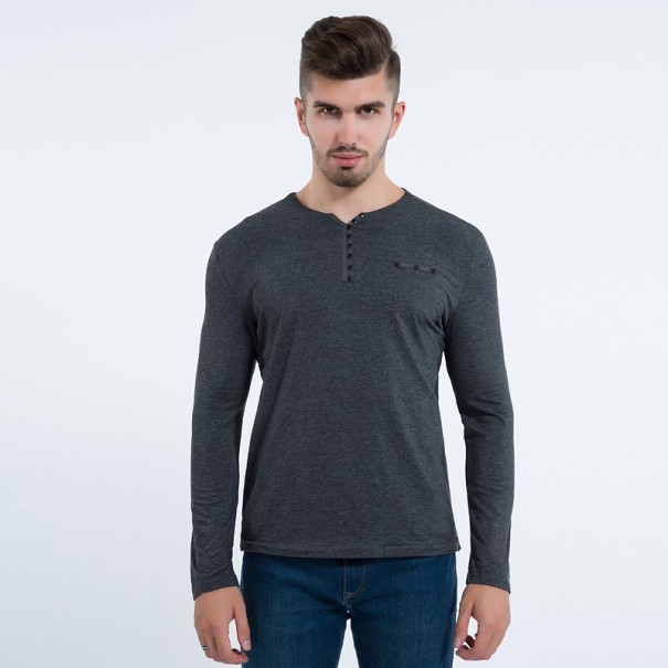 Tricou bărbătesc cu mâneci lungi J1530 gri S