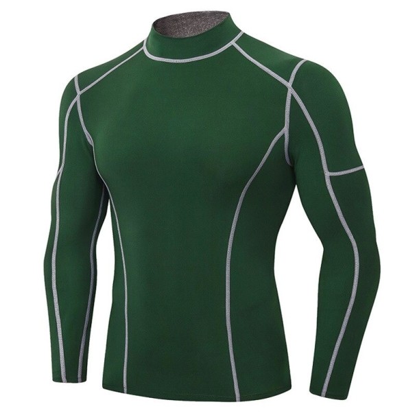 Tricou bărbătesc de compresie F1784 verde inchis XS