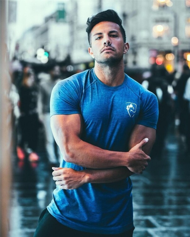 Tricou bărbătesc de compresie F1795 albastru XL
