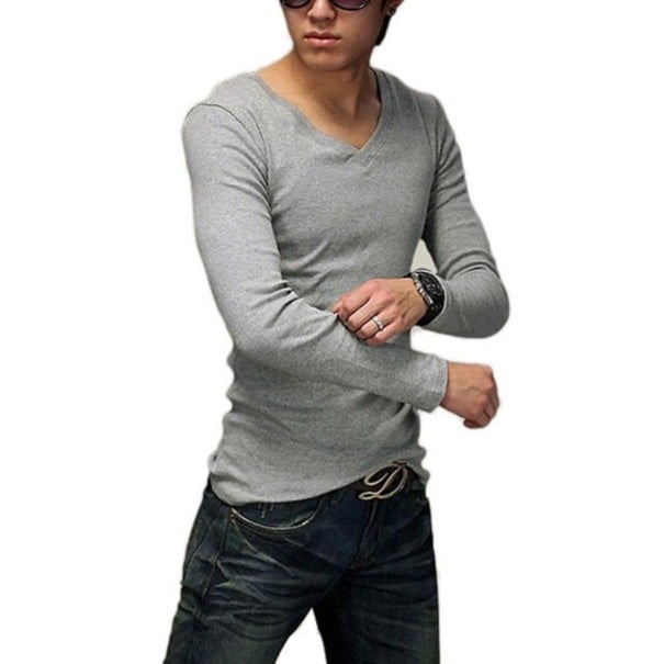 Tricou bărbați cu mâneci lungi J2203 gri M