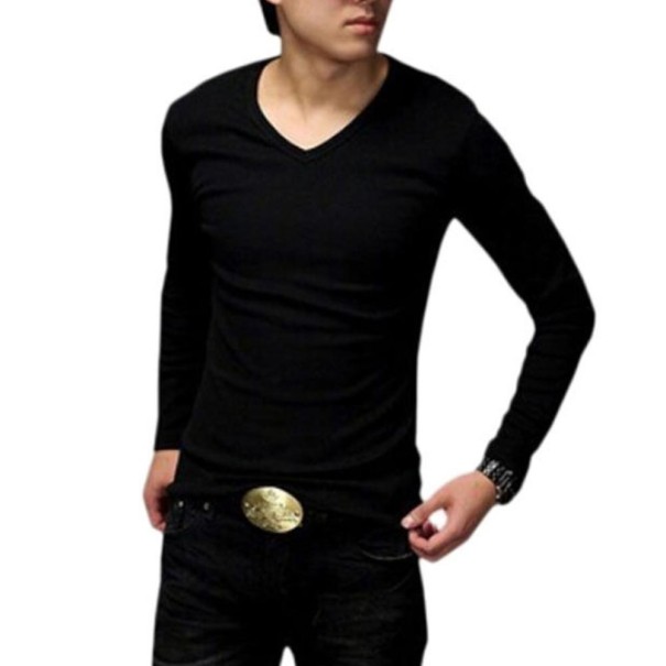 Tricou bărbați cu mâneci lungi J2203 negru S