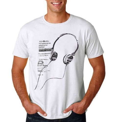 Tricou bărbați Rock and Roll J2202 alb M