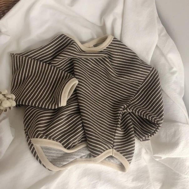 Tricou cu mânecă lungă pentru copii B1496 maro inchis 8
