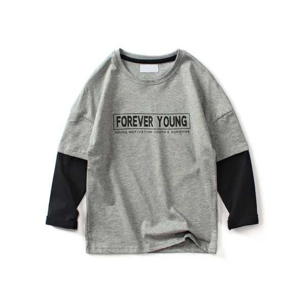 Tricou cu mâneci lungi pentru băieți B1555 gri 5