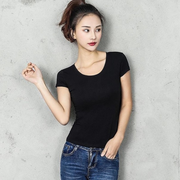 Tricou de bumbac pentru femei negru L