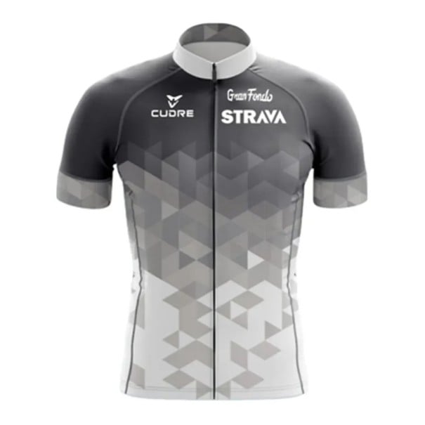 Tricou de ciclism pentru bărbați Strava cu mânecă scurtă și fermoar, respirabil, pentru ciclism, sport și activități de timp liber gri XL