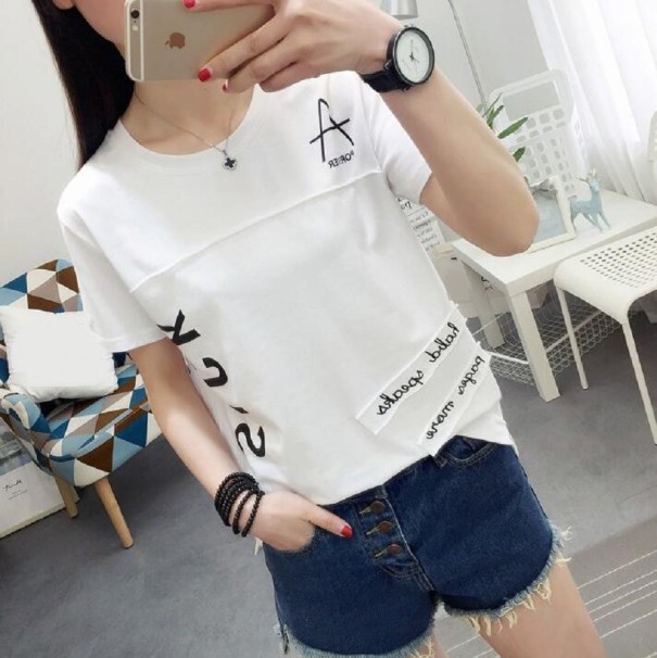 Tricou de damă A1237 alb M 1