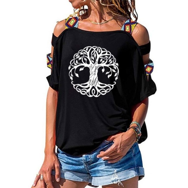Tricou de damă cu fante A1258 L 1