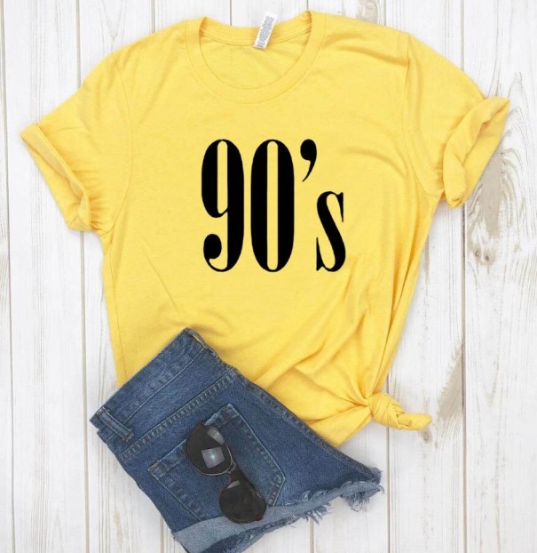 Tricou de damă cu imprimeu A381 galben L