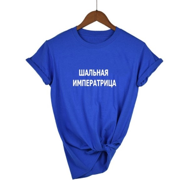 Tricou de damă cu imprimeu A789 albastru XL