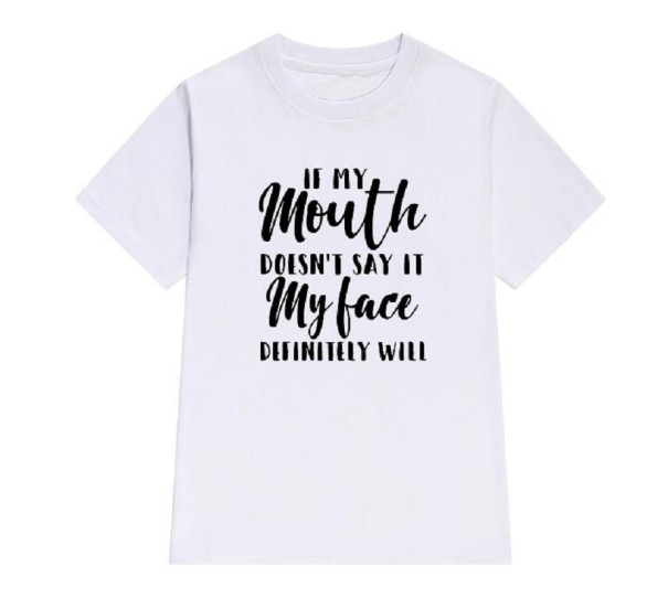 Tricou de damă cu imprimeu amuzant B101 alb XL