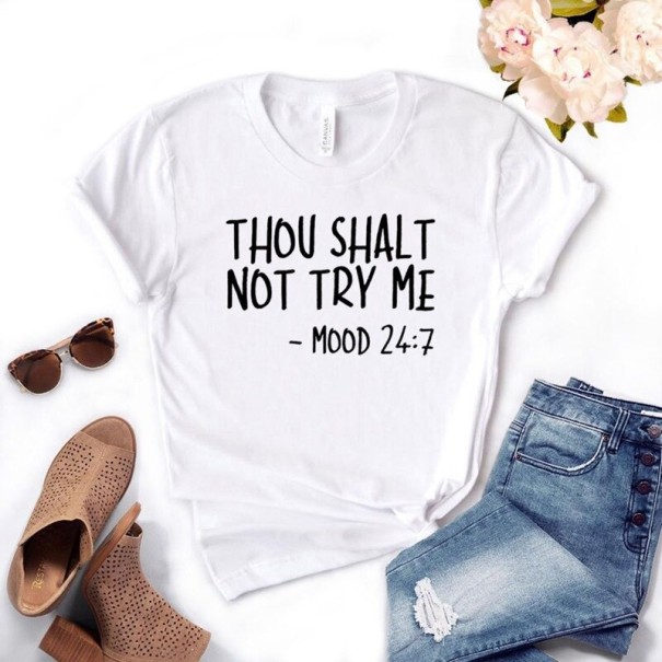 Tricou de damă cu imprimeu amuzant B150 alb XL