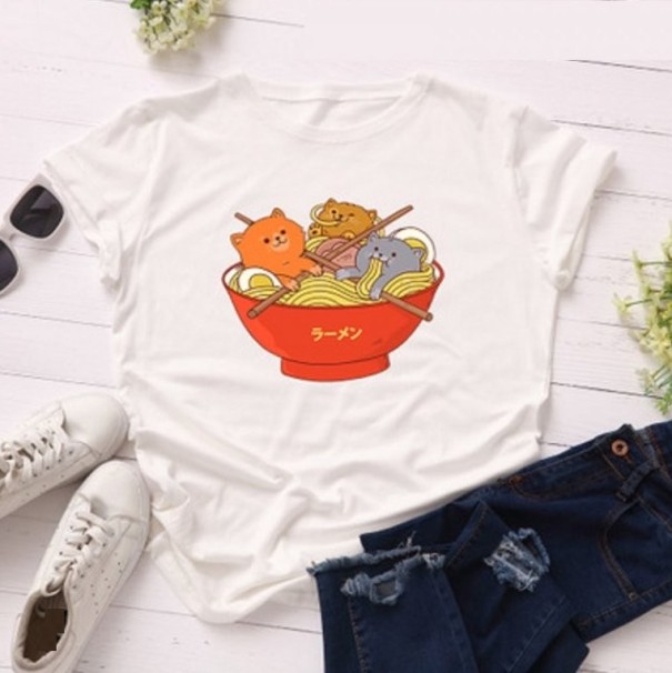 Tricou de damă cu imprimeu amuzant B302 alb L