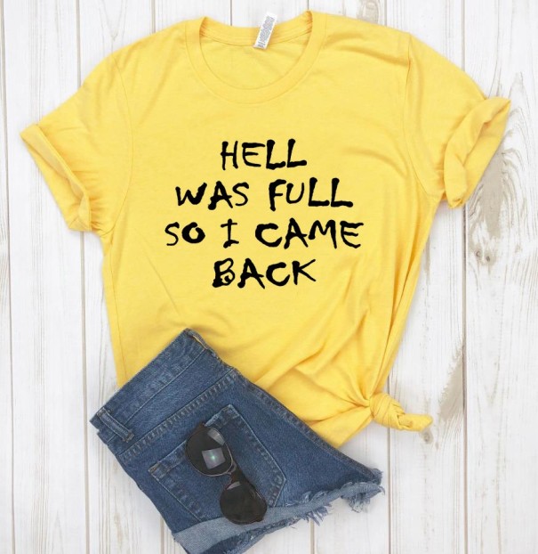Tricou de damă cu imprimeu amuzant B88 galben L