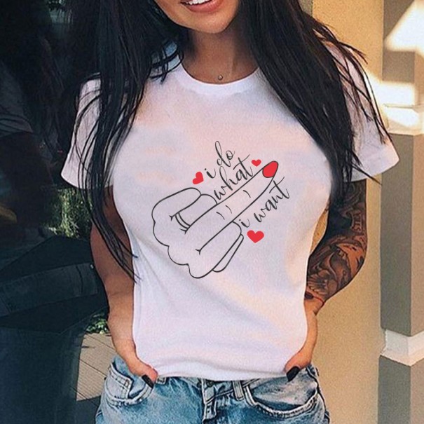 Tricou de damă cu imprimeu amuzant de mână XL 7