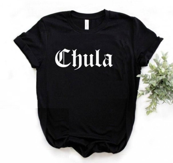 Tricou de damă cu imprimeu chula negru M