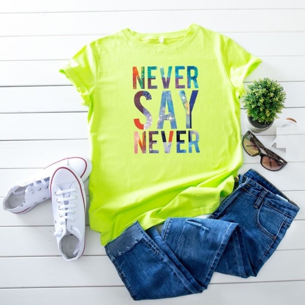 Tricou de damă cu imprimeu color B190 verde XXL