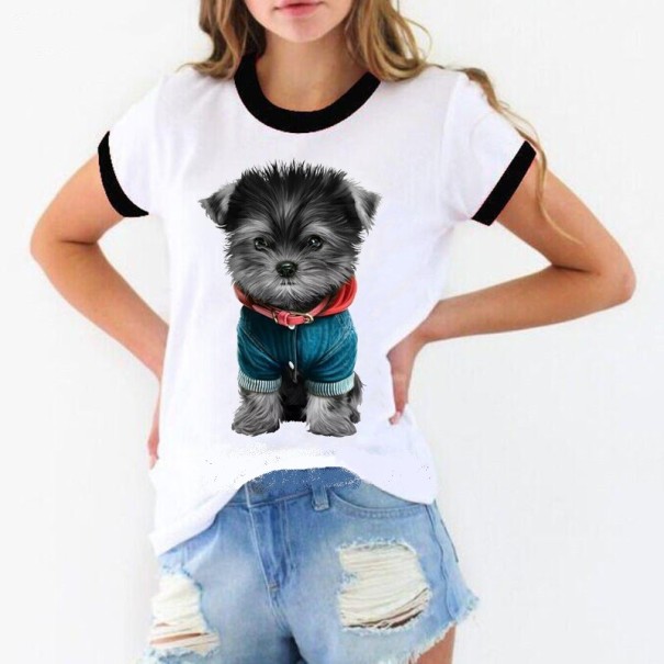 Tricou de damă cu imprimeu de câine A1320 M 1