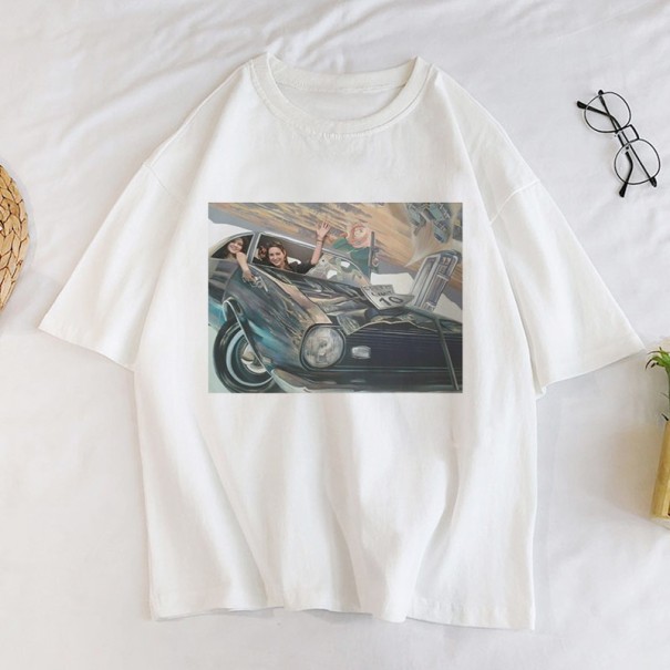 Tricou de damă cu imprimeu de damă A1236 L 3