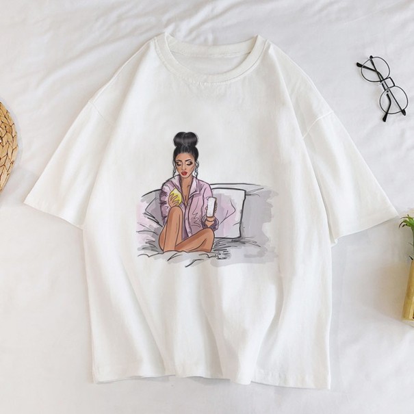 Tricou de damă cu imprimeu de damă A1236 L 13