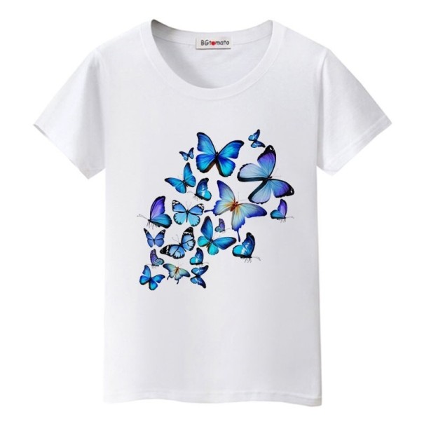 Tricou de damă cu imprimeu de fluturi XL 7