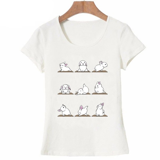 Tricou de damă cu imprimeu de iepure XS