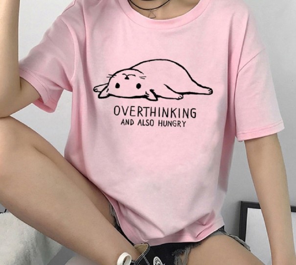 Tricou de damă cu imprimeu de pisică B360 S 14
