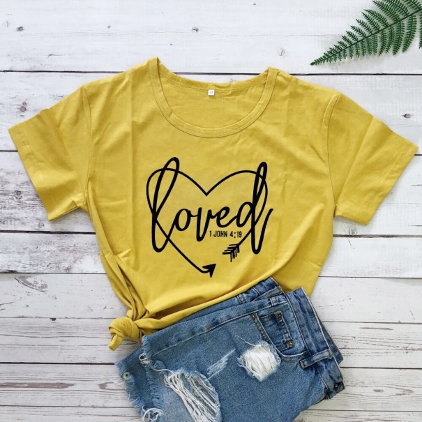 Tricou de damă cu imprimeu loved L 3