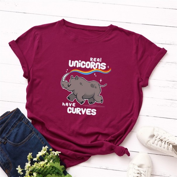 Tricou de damă cu imprimeu rinocer S 9