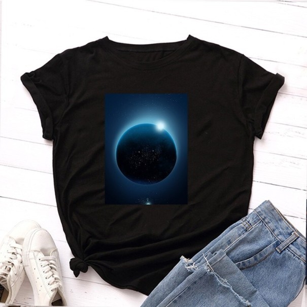 Tricou de damă cu imprimeul lunii negru 4XL 1