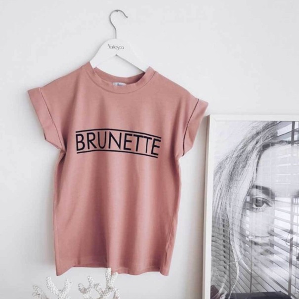Tricou de damă cu inscripția B70 roz XS 1