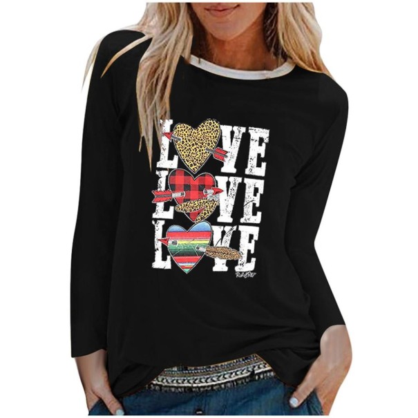 Tricou de damă cu inscripția LOVE negru S