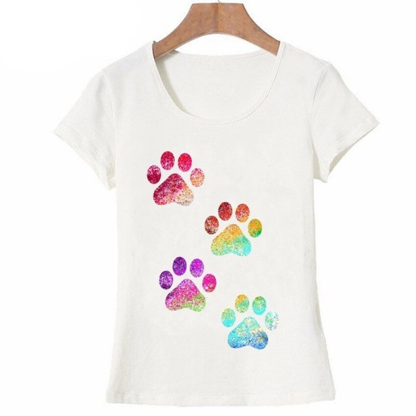 Tricou de damă cu labe colorate XXL